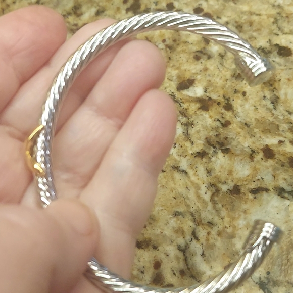 💎David Yurman 925 & 14k gold 5mm Signature X Cable Bracelet. - Picture 9 of 14